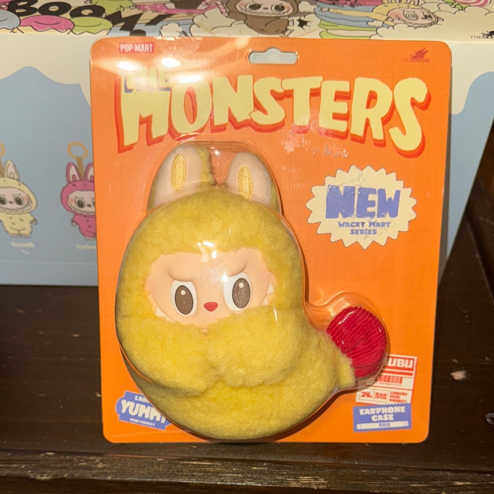 Labubu shrimp earphone case